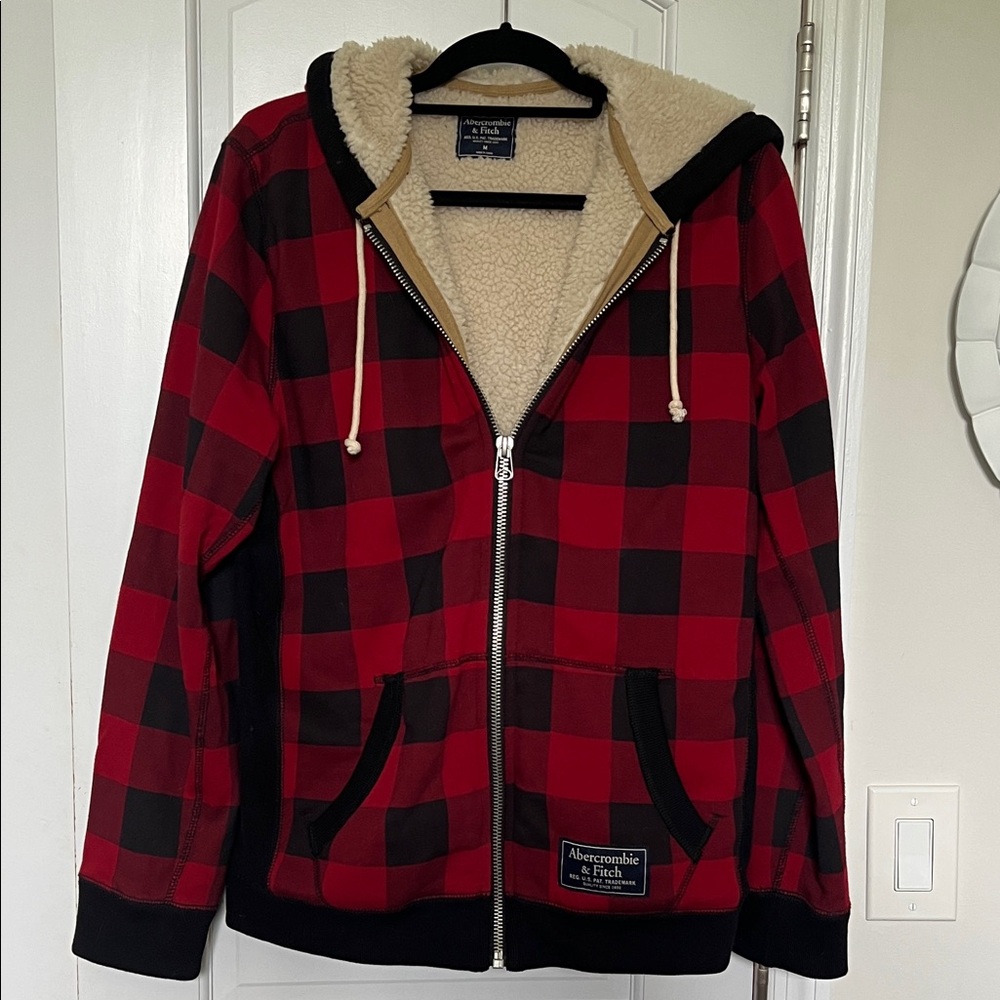 Abercrombie & Fitch Cream Sherpa Jacket